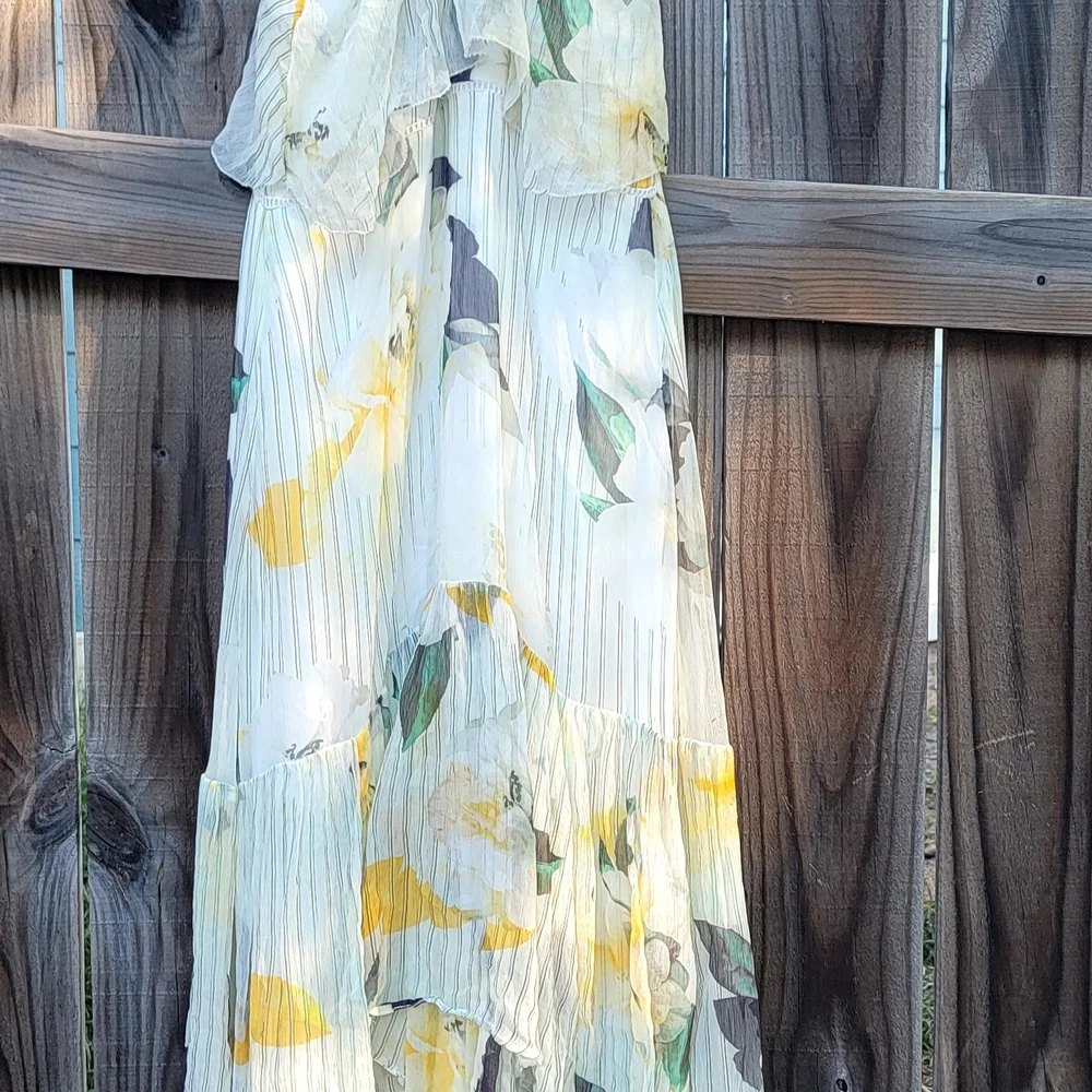 Anthropologie Floral Midi Dress Size 2 - Picture 9 of 12